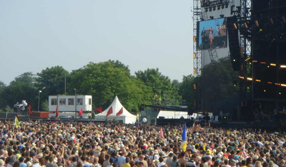 Summer festival crowd in the UK.